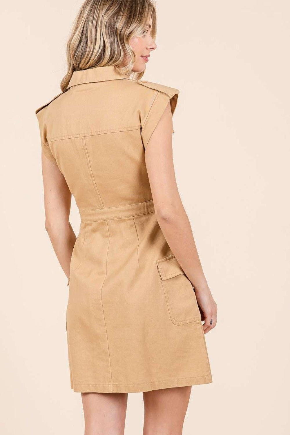 Camel Cargo Pocket Dress