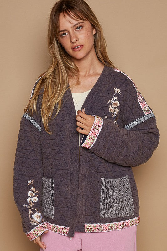 Embroidered Quilted Jacket