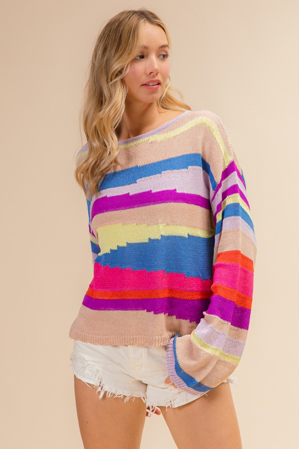 Geometric Stripe Sweater