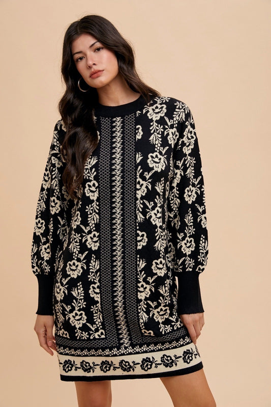 Jacquard Sweater Dress