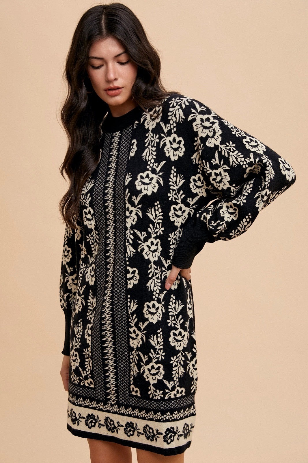 Jacquard Sweater Dress