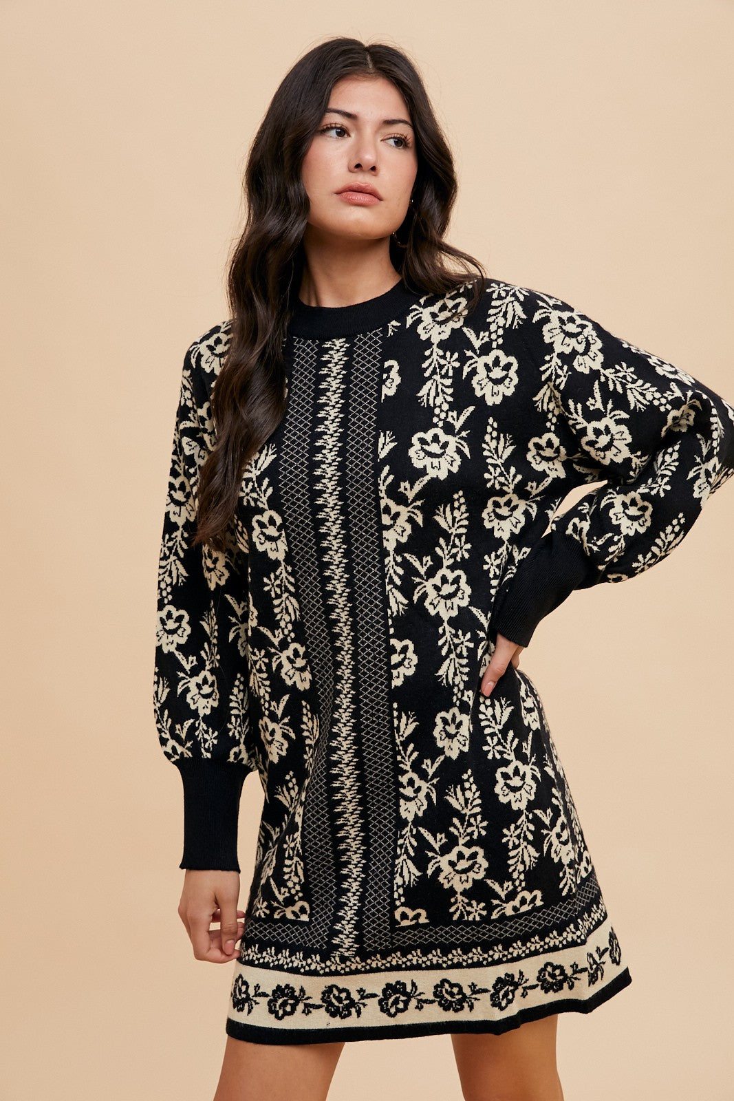 Jacquard Sweater Dress