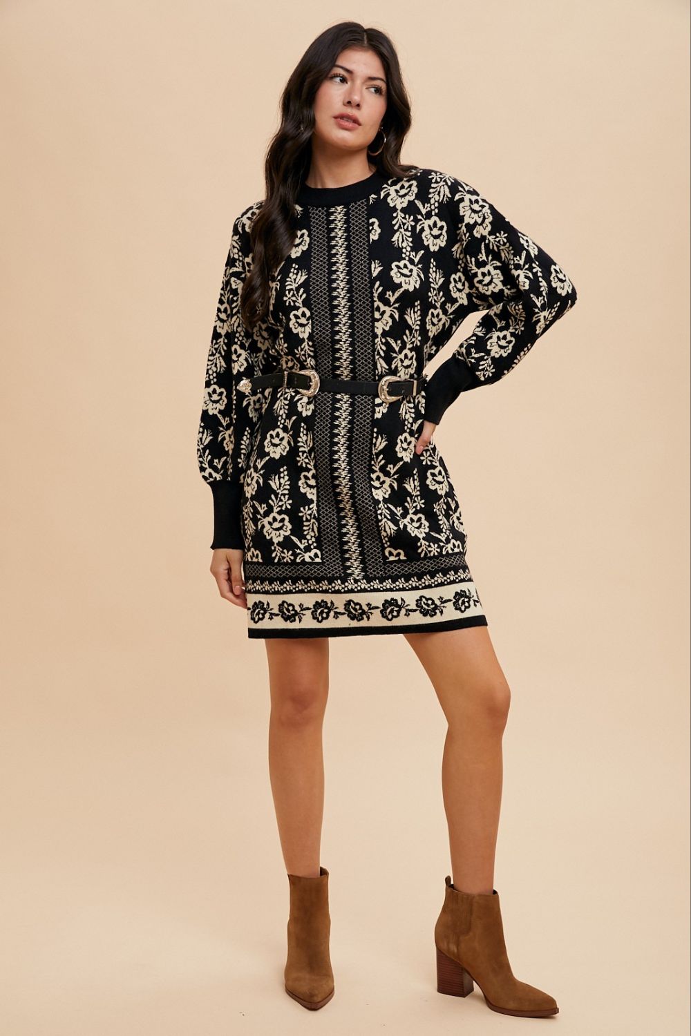 Jacquard Sweater Dress