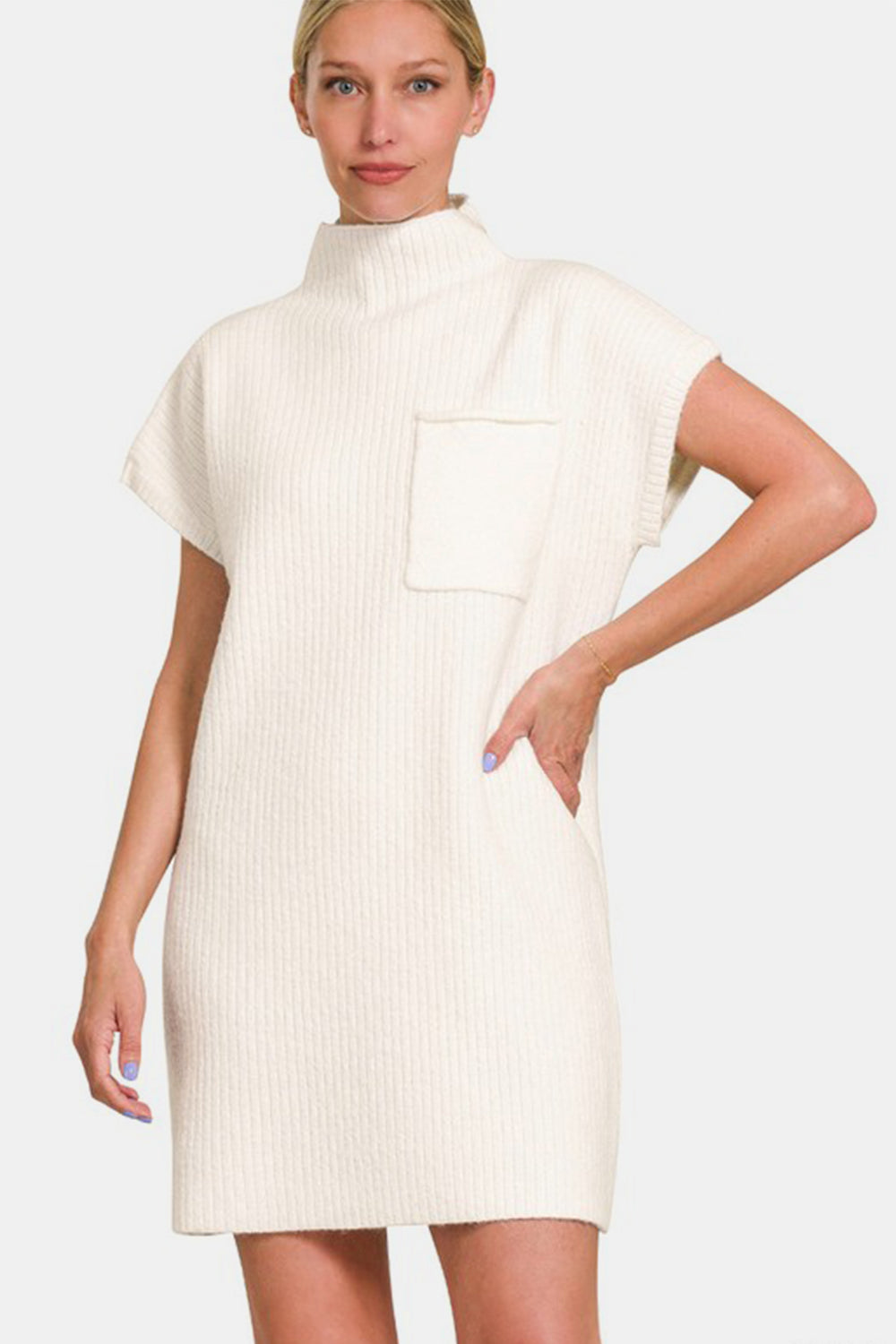 Short Sleeve Sweater Dress